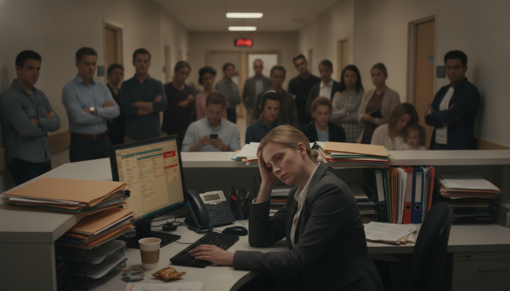 front desk burnout healthcare