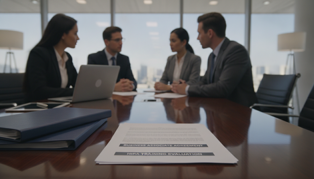 business associate agreement and HIPAA training evaluation