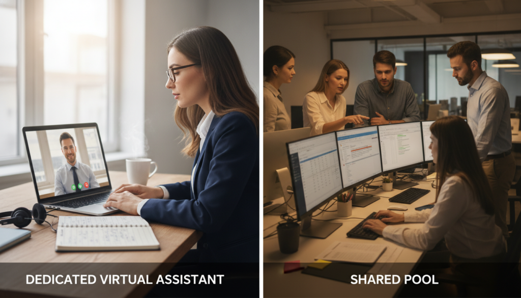 Dedicated Virtual Assistant vs. Shared Pool: Which Fits Your Practice Size?
